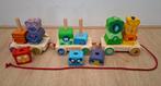 Houten trektrein met blokken van Djeco, Ophalen of Verzenden, Zo goed als nieuw, Duw- of Trekspeelgoed