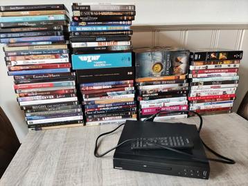 DVD speler Philips met afstandbediening en bijna 100 DVD s beschikbaar voor biedingen
