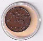 5 Cent 1952 Zeer Mooi, Postzegels en Munten, Munten | Nederland, Verzenden, Koningin Wilhelmina, 5 cent, Losse munt