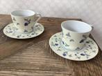 Douwe Egberts kop en schotel 2 stuks blauwe bloem van Wawel, Ophalen of Verzenden, Zo goed als nieuw, Porselein, Kop en/of schotel