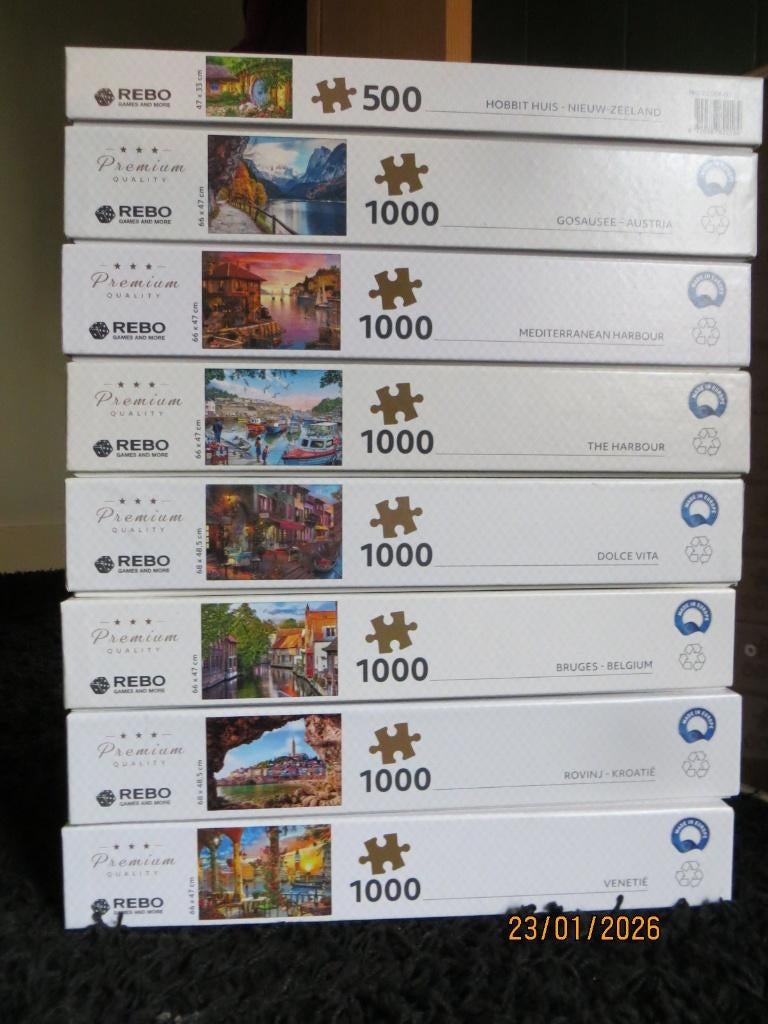 REBO puzzels 500/1000 delen, Ophalen of Verzenden, 500 t/m 1500 stukjes, Zo goed als nieuw, Legpuzzel