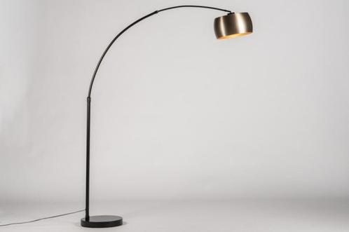 booglamp zwart messing goud bank hoekbank lamp vloerlamp, Huis en Inrichting, Lampen | Vloerlampen, Nieuw, 150 tot 200 cm, Metaal
