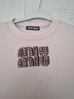 Miu Miu Jurk - Beige met Strass Logo, Kleding | Dames, Jurken, Maat 38/40 (M), Miu Miu, Beige, Ophalen of Verzenden