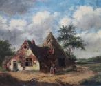 H.D. Kruseman van Elten (1829-1904) - Gezicht op boerderij, Antiek en Kunst, Ophalen of Verzenden