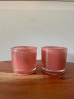 Set van 2 Roze Lifestyle Kaarsenhouders, Overige materialen, Ophalen of Verzenden, Zo goed als nieuw, Rood
