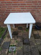 Witte vierkante kunststof tuintafel - Hartmann, Tuin en Terras, Tuintafels, Ophalen, Gebruikt, Rechthoekig, Kunststof