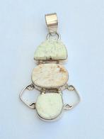 Zilveren Hanger met citroen Chrysopraas, Verzenden, ., Zo goed als nieuw, .