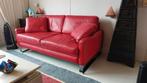 2,5 zits bank rood leer, Ophalen, 150 tot 200 cm, Driepersoons, 75 tot 100 cm