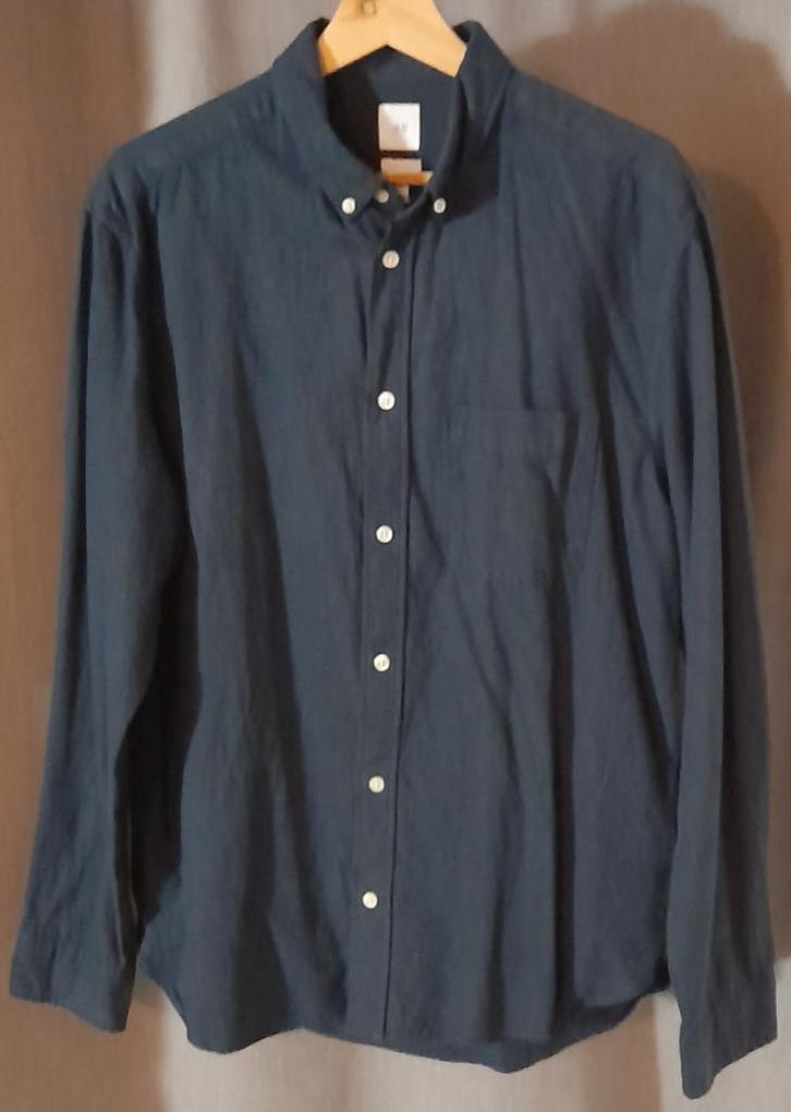 H&M zwart herenoverhemd maat L, Kleding | Heren, Overhemden, Zo goed als nieuw, Halswijdte 41/42 (L), Zwart, Ophalen of Verzenden