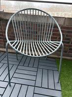 Metalen kuipstoel in groen/grijs tint, Ophalen of Verzenden, Zo goed als nieuw, Metaal