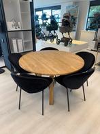 Ronde Eettafel Rhonda met 5 stoelen van Woood, Huis en Inrichting, Tafels | Eettafels, Ophalen, Gebruikt, 100 tot 150 cm, Eikenhout