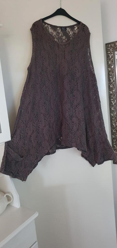 AKH Fashion kanten Lace Top Zonder Mouwen -, Kleding | Dames, Tops, Gedragen, Maat 38/40 (M), Bruin, Zonder mouw, Ophalen of Verzenden