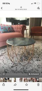 Dutchbone Salontafel Marmer Goud, Ophalen, Rond, 50 tot 100 cm, Zo goed als nieuw