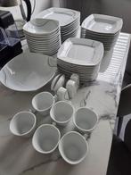 Falez Borden Servies 62-delig, Huis en Inrichting, Keuken | Servies, Ophalen, Zo goed als nieuw, Effen, Porselein
