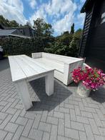 Tuinset steigerhout bank en tafel 300 cm, 4 zitplaatsen, Gebruikt, Steigerhout, Ophalen of Verzenden