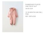 Zara meisje Fleece jumpsuit (snow/rainsuit, sneeu/regenpak), Meisje, Ophalen of Verzenden, Zo goed als nieuw, Zara