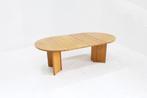 Vintage Deense ronde uitschuifbare eettafel tafel massief ho, Ophalen, Vintage, design, 100 tot 150 cm, 200 cm of meer
