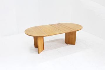 Vintage Deense ronde uitschuifbare eettafel tafel massief ho beschikbaar voor biedingen