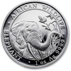 Somalië 1 Ounce 2018 African Wildlife Olifant, Postzegels en Munten, Munten | Afrika, Zilver, Ophalen of Verzenden, Losse munt
