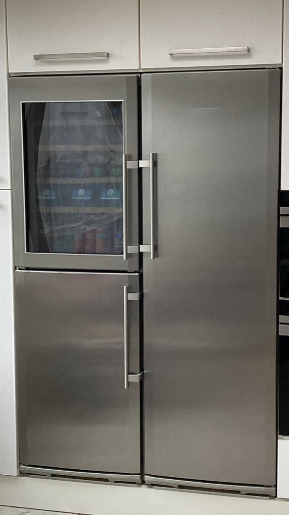 Liebherr side by side koelkast, wijnkoeler en vriezer, Witgoed en Apparatuur, Koelkasten en IJskasten, Gebruikt, Met aparte vriezer