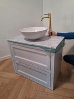 Badkamermeubel Van Heck 80 cm eiken F&B marmer waskom, Ophalen, Nieuw, 50 tot 100 cm, Minder dan 100 cm
