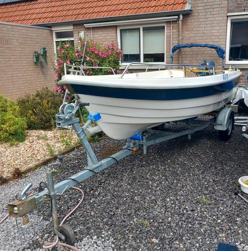 Sloep,visboot,TOPCRAFT met YAMAHA 15PK viertakt TRAILER new, Watersport en Boten, Vis- en Consoleboten, Zo goed als nieuw, 10 tot 30 pk
