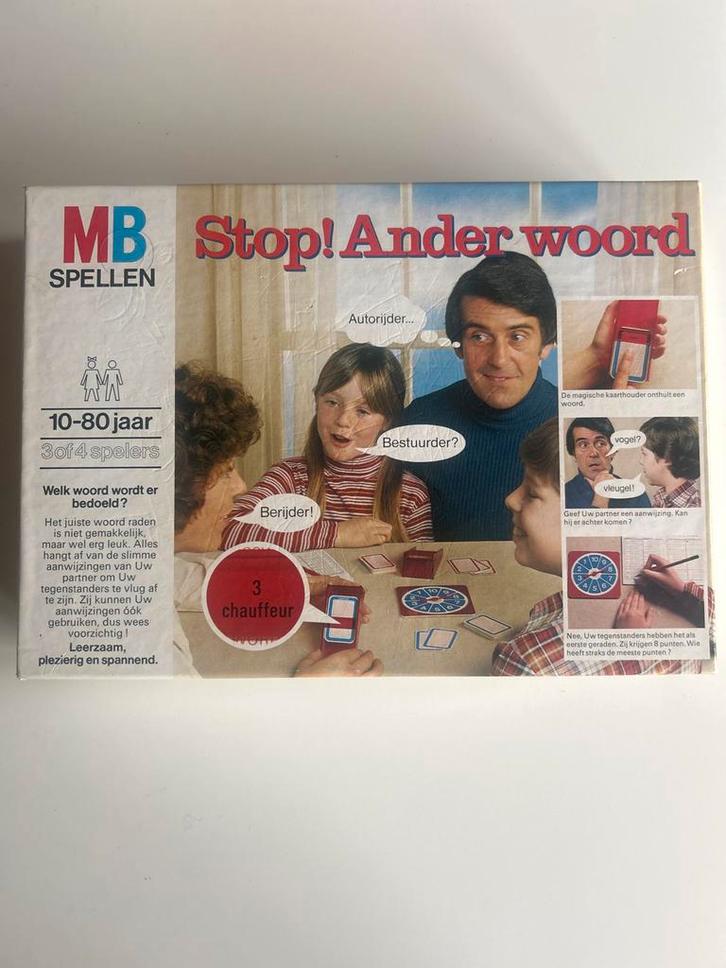 Stop! Ander Woord - MB Spellen, Hobby en Vrije tijd, Gezelschapsspellen | Bordspellen, Gebruikt, Drie of vier spelers, Ophalen of Verzenden