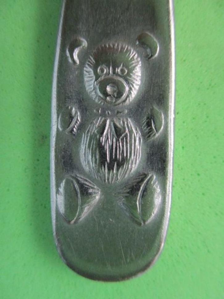 (KB4763) Kinderbestek Harig teddybeertje vork, Kinderen en Baby's, Overige Kinderen en Baby's, Gebruikt, Ophalen of Verzenden