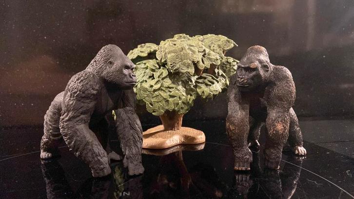 Schleich Wildlife: 2 mannetjes Gorillas, Verzamelen, Dierenverzamelingen, Zo goed als nieuw, Beeldje of Figuurtje, Paard, Ophalen of Verzenden