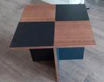 Handgemaakt tafeltje walnotenhout met zwart 60x60 cm, Ophalen, 50 tot 100 cm, 50 tot 75 cm, Vierkant