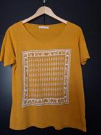 Okergeel t-shirt m. crème gebroken wit print voorkant maat L, Kleding | Dames, T-shirts, Geel, Maat 42/44 (L), Ophalen of Verzenden