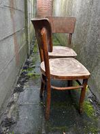2 oude houten cafe stoelen, Antiek en Kunst, Antiek | Meubels | Stoelen en Banken, Ophalen