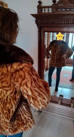 Faux fur nep bontjas vintage, Bruin, De Bijenkorf, Maat 42/44 (L), Ophalen of Verzenden