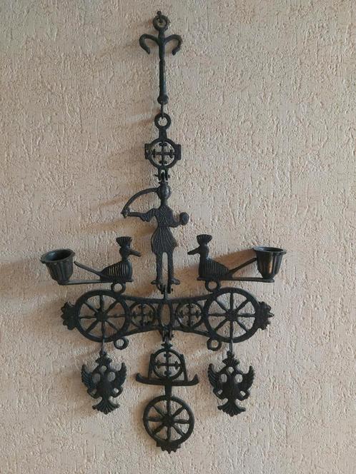 Mooie gietijzeren wanddecoratie rustiek boerderijdecoratie, Antiek en Kunst, Curiosa en Brocante, Ophalen of Verzenden