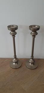 2x kandelaar kandelaars metaal voor theelicht, Ophalen of Verzenden, Zo goed als nieuw, Metaal, Minder dan 25 cm