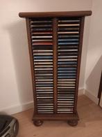 Donker eiken cd kast, Ophalen, 75 tot 150 discs, Zo goed als nieuw, Cd's