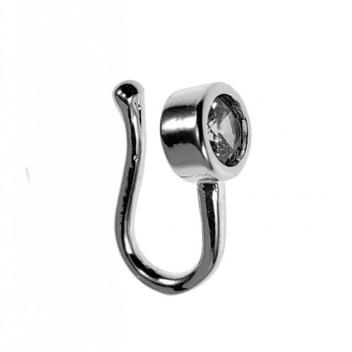 Fake Neuspiercing Ronde Zirkonia Silver Plated Nep Neus, Sieraden, Tassen en Uiterlijk, Piercings, Nieuw, Neuspiercing, Overige materialen