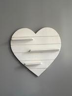 Wit wandbord hart met 3 plankjes, Huis en Inrichting, Woonaccessoires | Wanddecoraties, Ophalen, Zo goed als nieuw