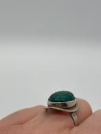 B306 Prachtige zilveren malachiet ring (verstelbaar), Sieraden, Tassen en Uiterlijk, Ringen, Ophalen of Verzenden, X, Met edelsteen