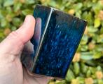 Bonsai Cascade pot blauw geglazuurd aardewerk 6x6x8,5, Tuin en Terras, Bloempotten, Vierkant, Ophalen of Verzenden, Zo goed als nieuw