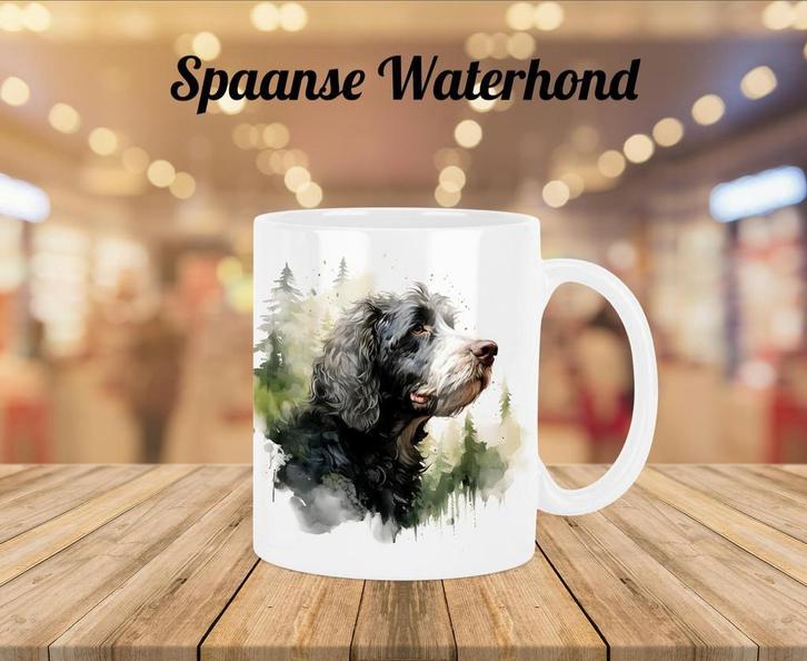Spaanse Waterhond mok, Huis en Inrichting, Keuken | Servies, Nieuw, Kop(pen) en/of Schotel(s), Overige stijlen, Verzenden
