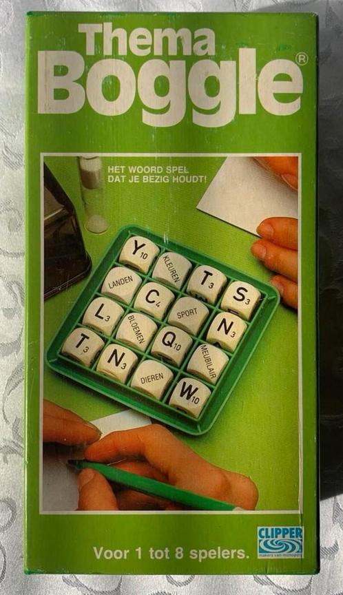 Thema Boggle spel Origineel Clipper, Hobby en Vrije tijd, Gezelschapsspellen | Overige, Zo goed als nieuw, Een of twee spelers