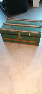 Oude groene houten kist, Huis en Inrichting, Woonaccessoires | Kisten, Overige houtsoorten, Gebruikt, 50 tot 100 cm, Ophalen of Verzenden