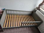 Peuterbed grijs met matras 
(140 x 70cm), Gebruikt, 70 tot 85 cm, 140 tot 160 cm, Ophalen