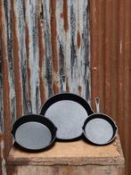 Gietijzeren Skillet Set 3st. 15,20,25cm, Nieuw, Ophalen of Verzenden, KamadoCompleet, Info@kamadocompleet.nl