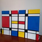 Twee Mondriaan-stijl schilderijen op canvas, Ophalen of Verzenden