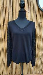 Mi Piace Zwarte V-Hals Viscose Trui XXL, Mi Piace, Verzenden, Zwart, Maat 46/48 (XL) of groter