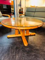 Vintage Midcentury ronde salontafel met verstelbare pootjes, Ophalen, A, A, A
