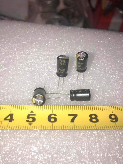10 stuks 47uF 50v Beryl budget audio elco, Hobby en Vrije tijd, Elektronica-componenten, Nieuw, Ophalen of Verzenden