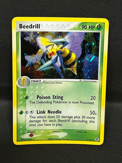 Beedrill 1/112 Holo Fire Red Leaf Green, Hobby en Vrije tijd, Verzamelkaartspellen | Pokémon, Gebruikt, Losse kaart, Verzenden